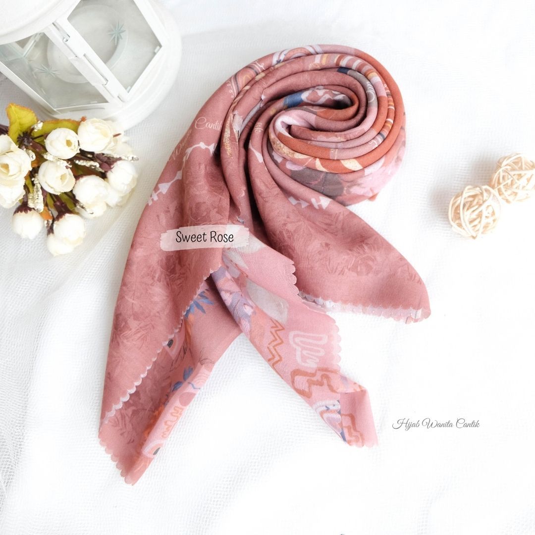 Segiempat Rainbow Scarf - RW12.2 Sweet Rose