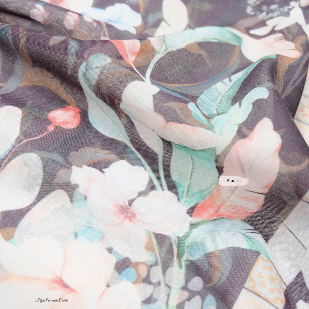 Zalya - Scarf Square Icy Voal - Black - ZY25.1