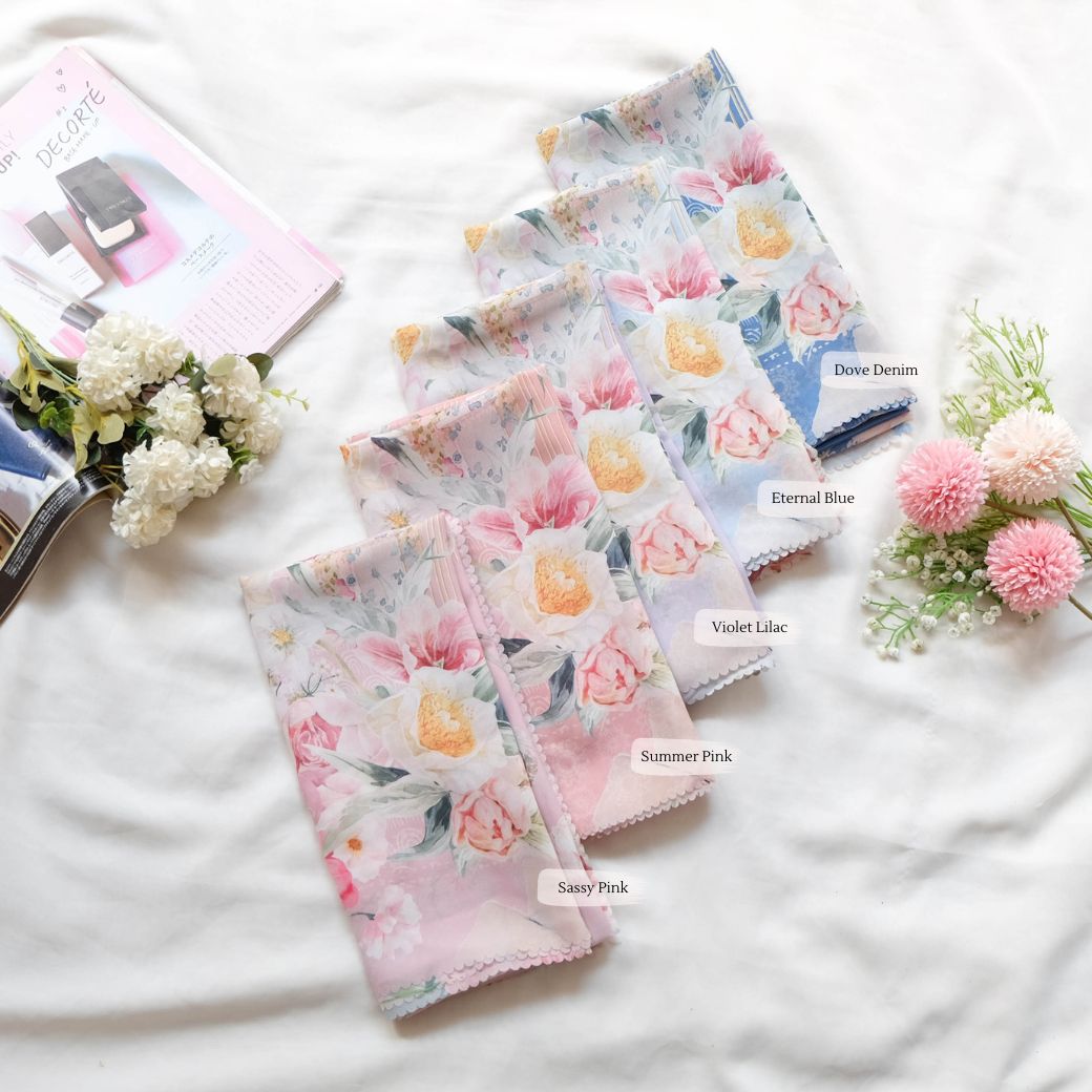 [ BUY 3 GET 1 FREE HIJAB ] Florence - Scarf Square Premium Polycotton XL - Eternal Blue - RJ24.10