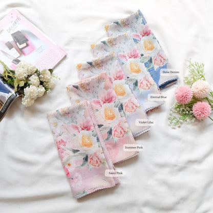 [ BUY 3 GET 1 FREE HIJAB ] Florence - Scarf Square Premium Polycotton XL - Eternal Blue - RJ24.10