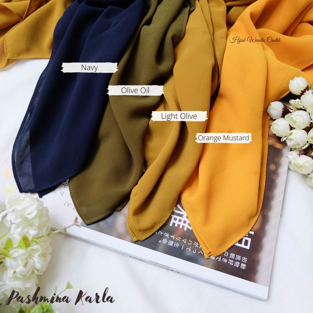 Pashmina Karla (dengan kancing) - UC11.6 Olive Oil