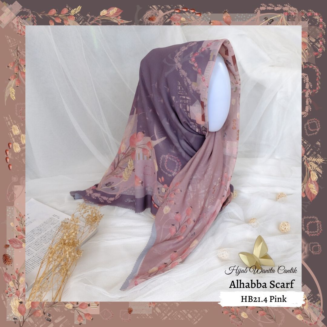 Segiempat Alhabba Scarf - HB21.4 Pink