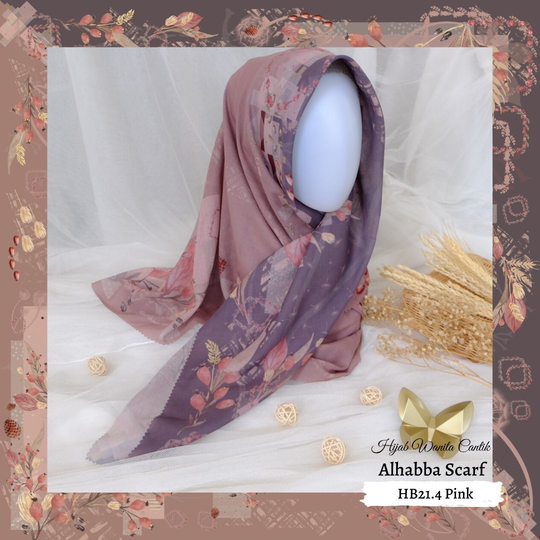 Segiempat Alhabba Scarf - HB21.4 Pink