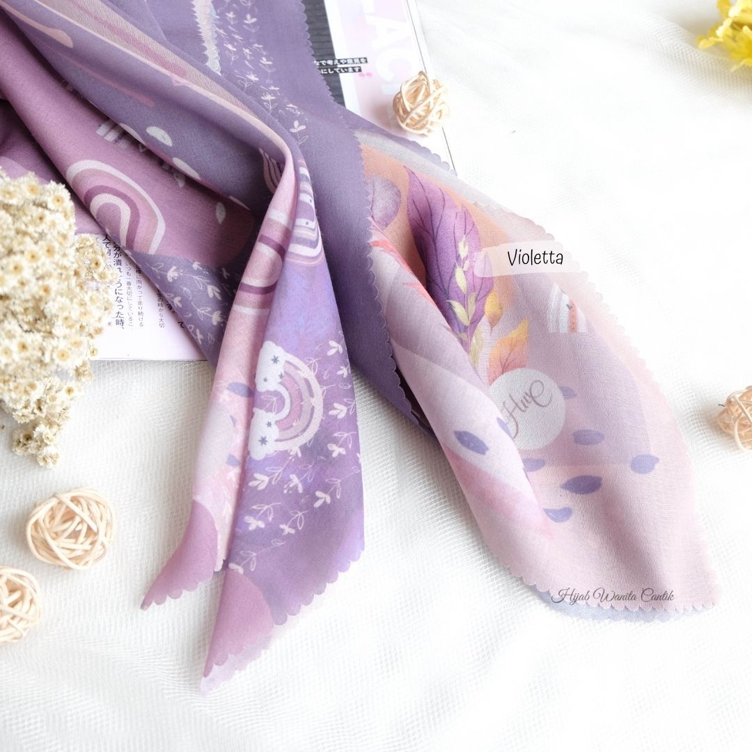 Segiempat Rainbow Scarf - RW12.3 Violetta