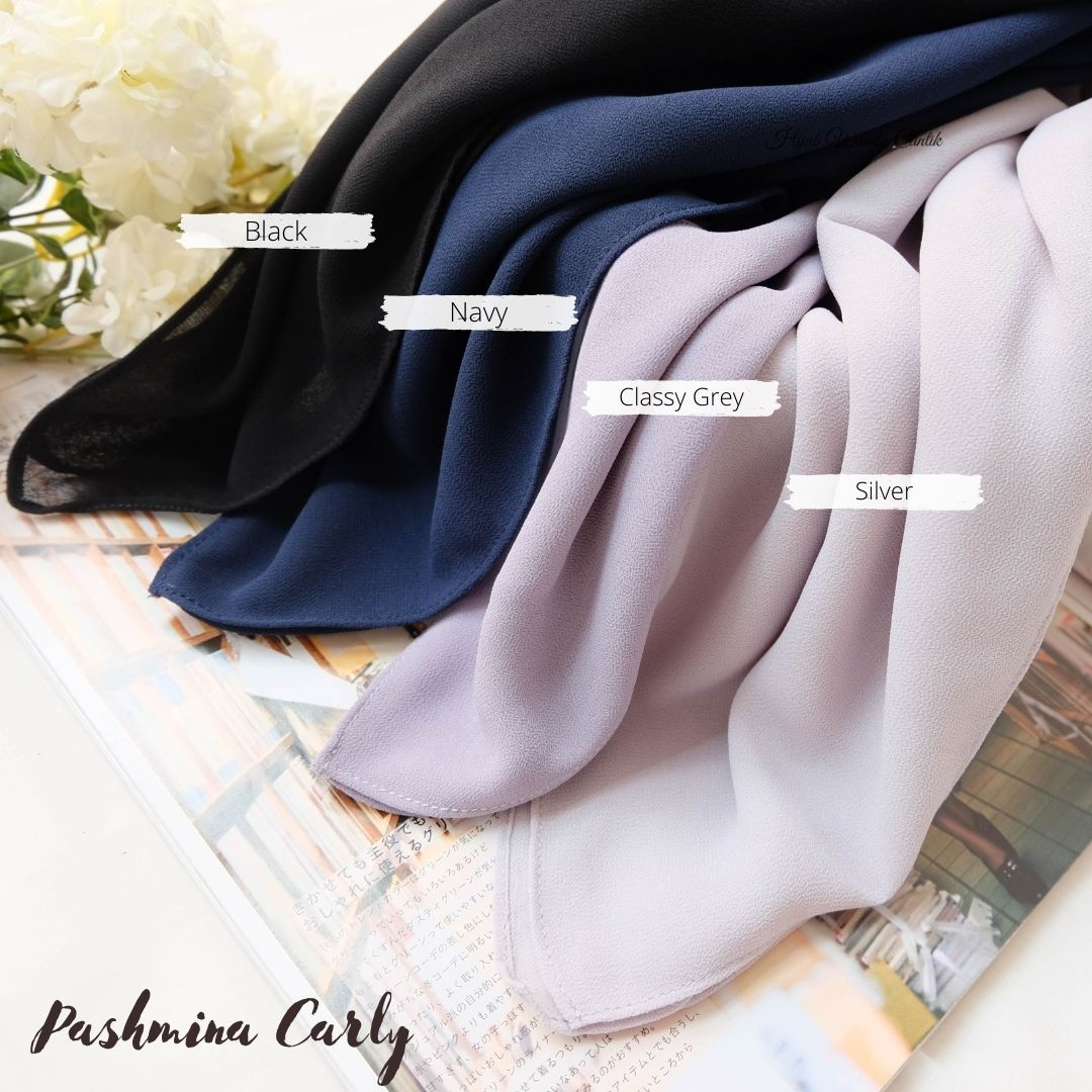 Pashmina Carly (dengan tali) - HT11.1 Black