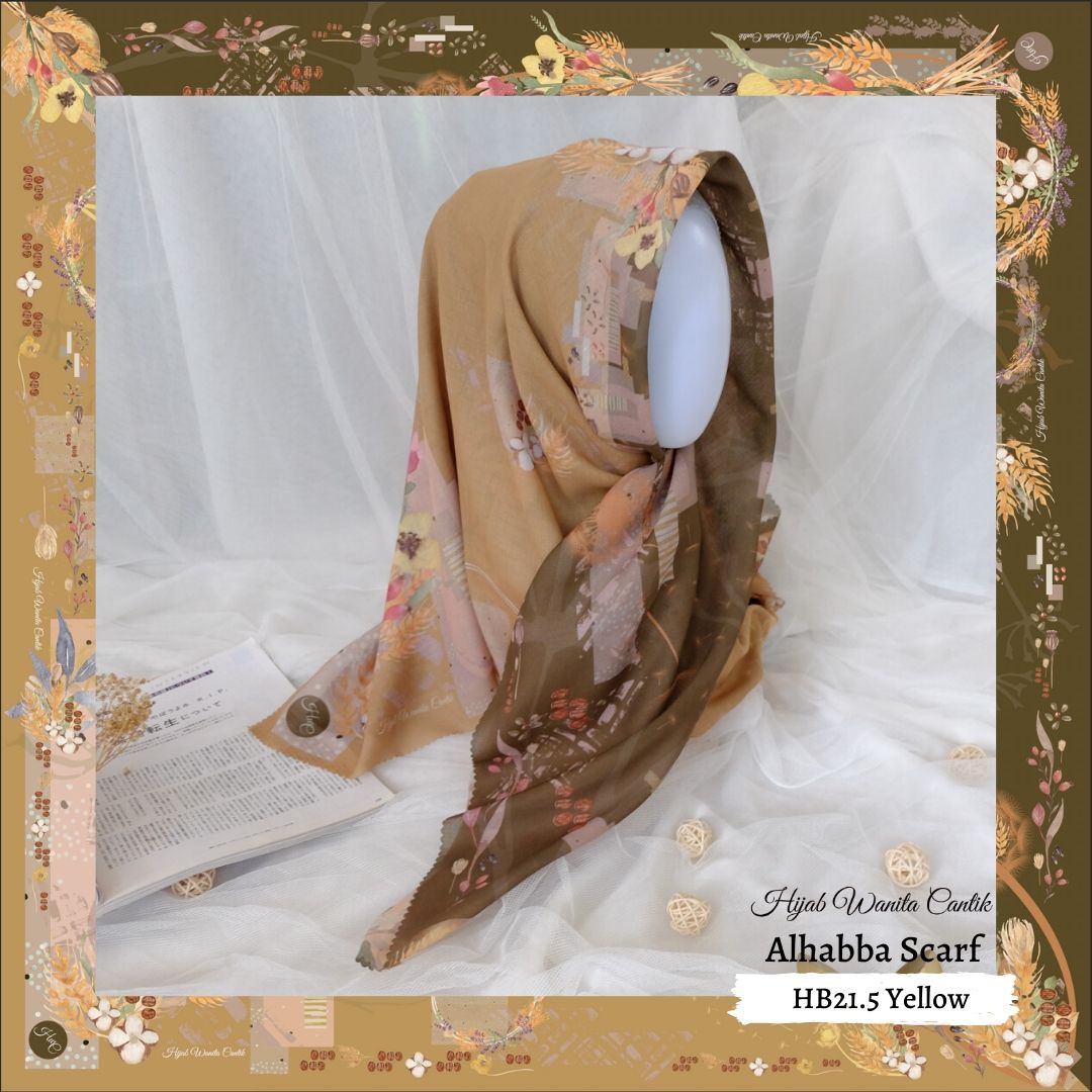 Segiempat Alhabba Scarf - HB21.5 Yellow