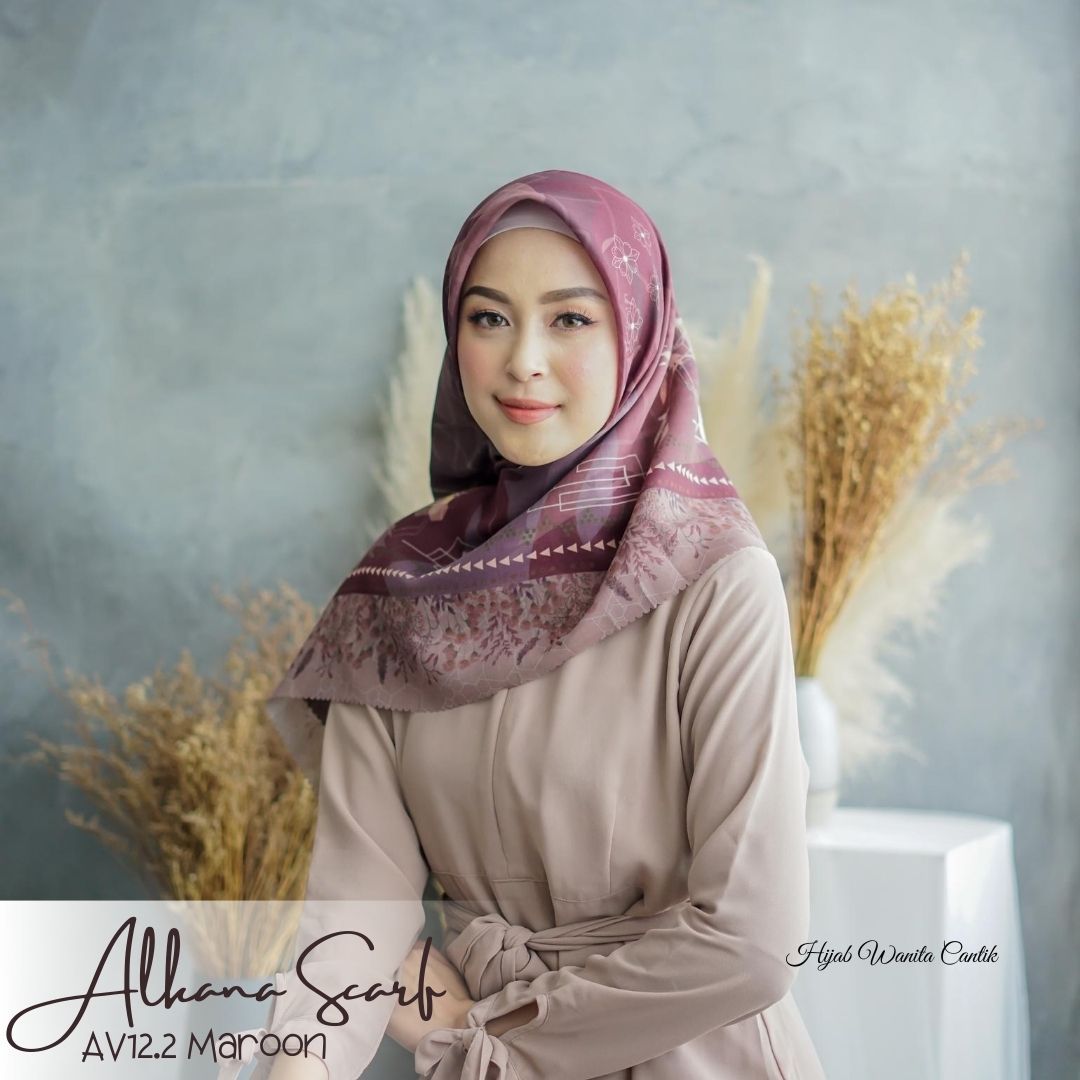 Segiempat Alkana Scarf -  AV12.2 Maroon