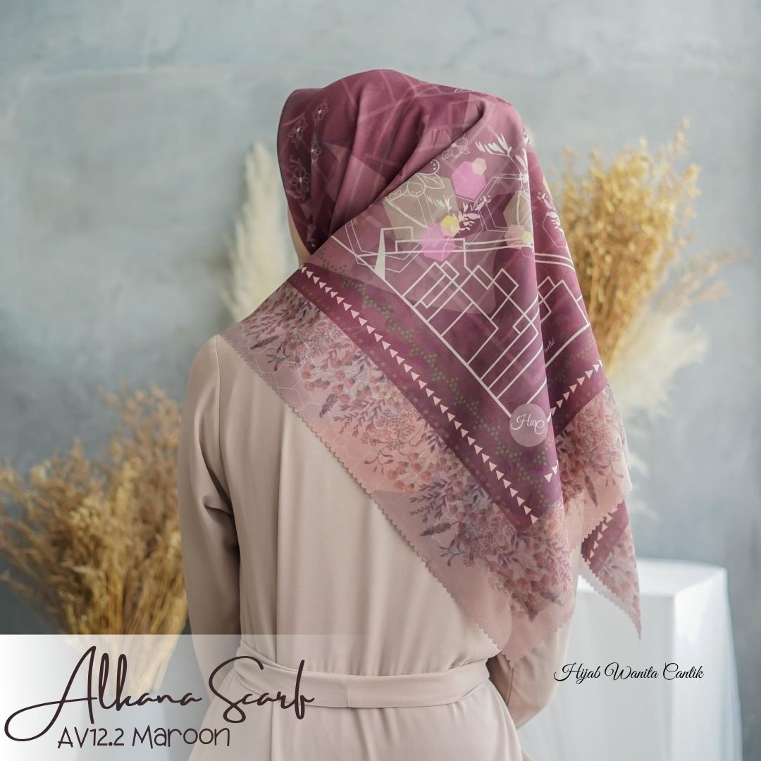 Segiempat Alkana Scarf -  AV12.2 Maroon