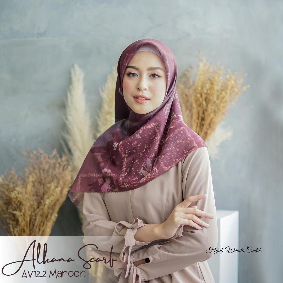 Segiempat Alkana Scarf -  AV12.2 Maroon