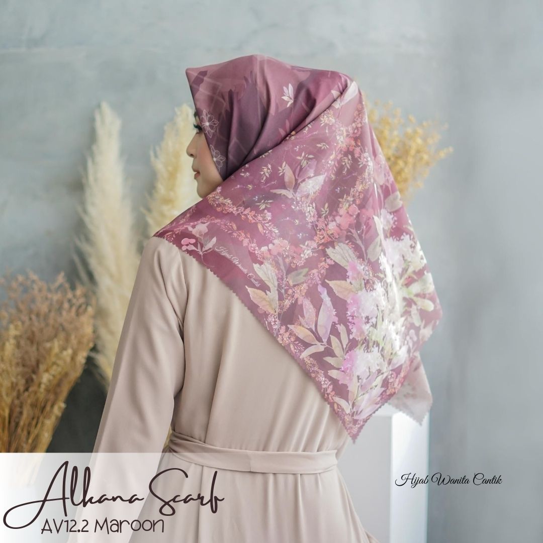 Segiempat Alkana Scarf -  AV12.2 Maroon