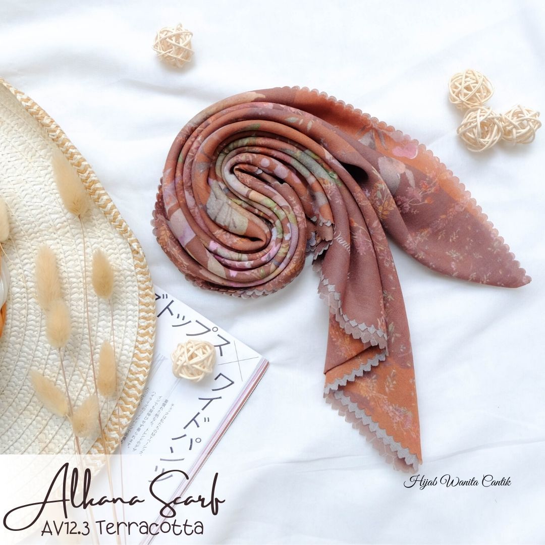 Segiempat Alkana Scarf -  AV12.3 Terracotta