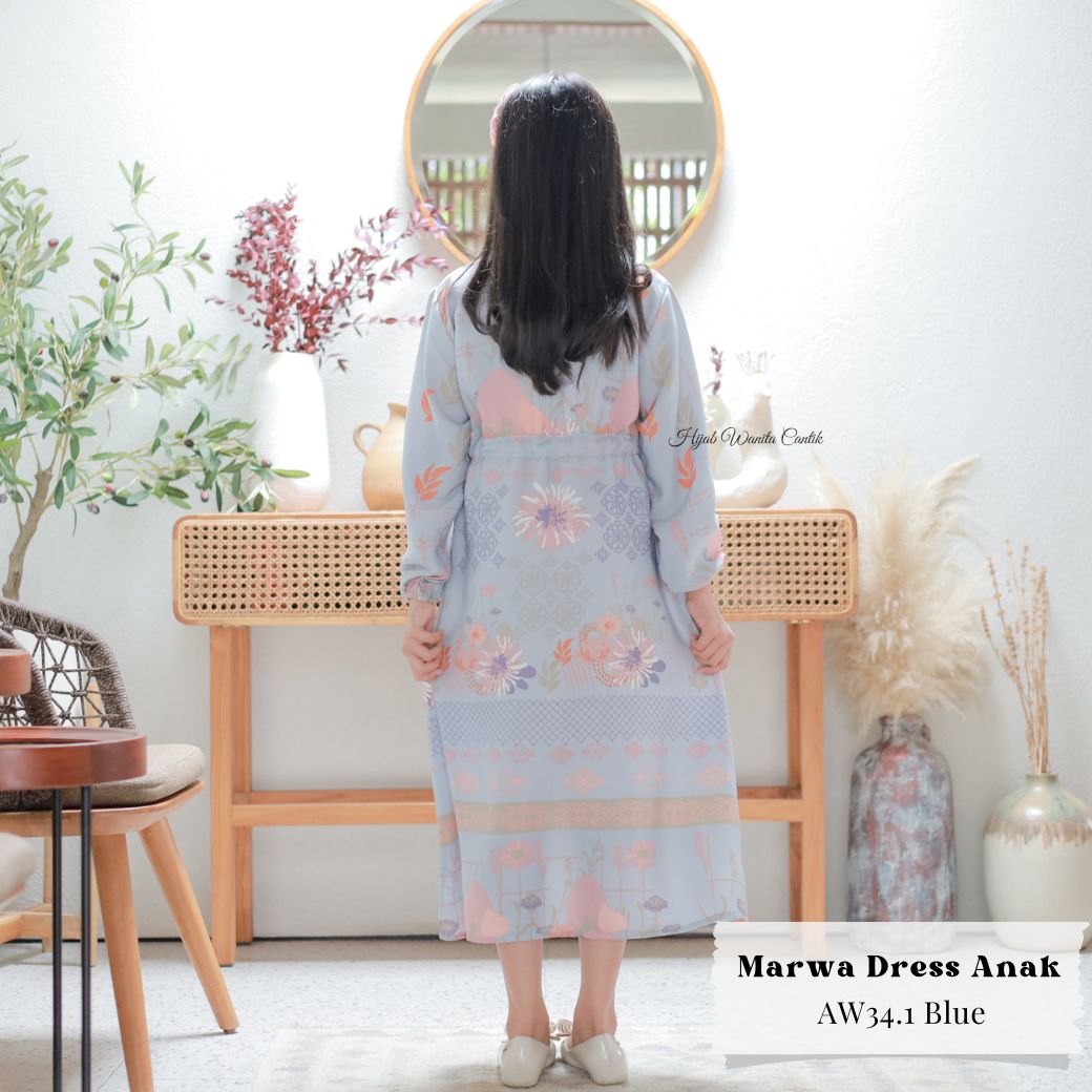 Marwa Dress Anak Custom - AW34.1 Blue