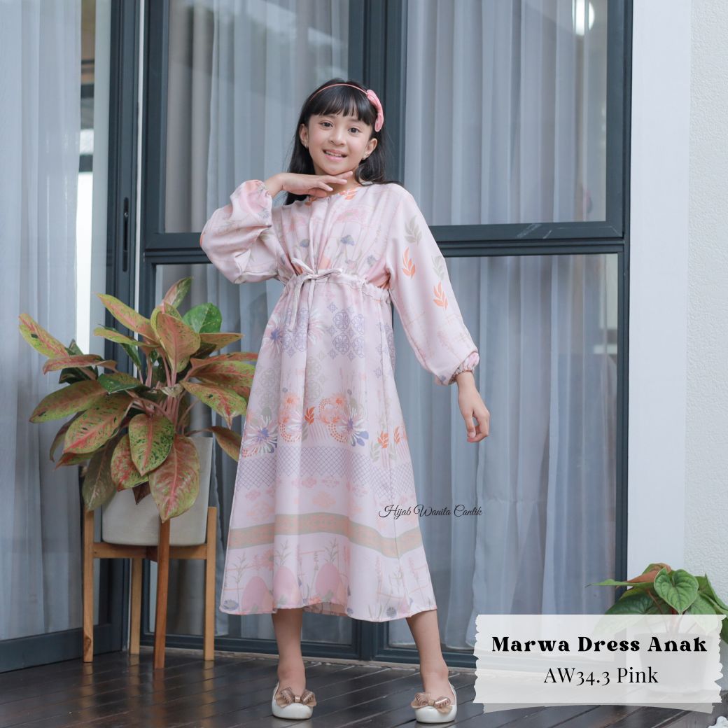 Marwa Dress Anak Custom - AW34.3 Pink