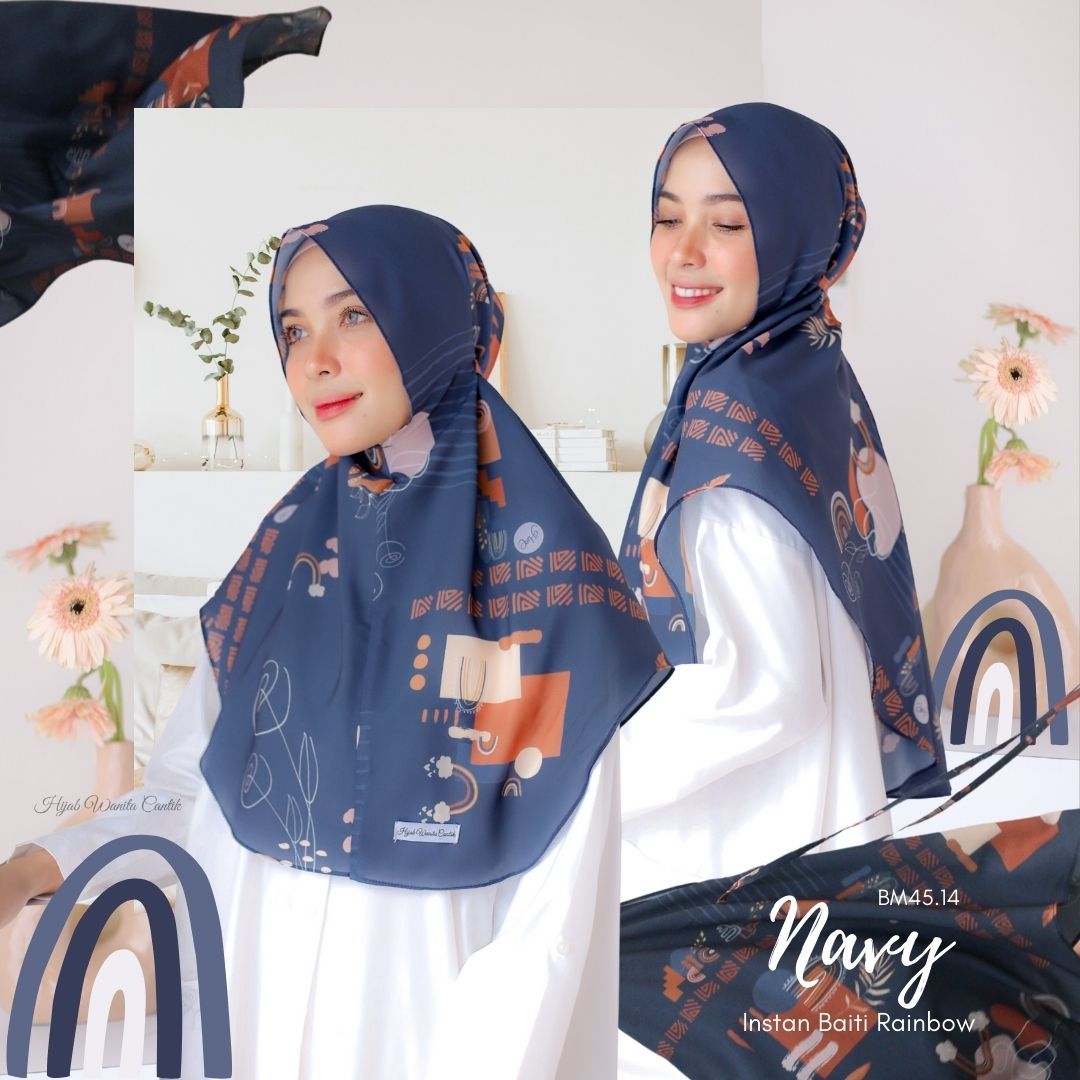 [ BUY 3 GET 1 FREE ] Rainbow - Instan Baiti - Navy - BM45.14