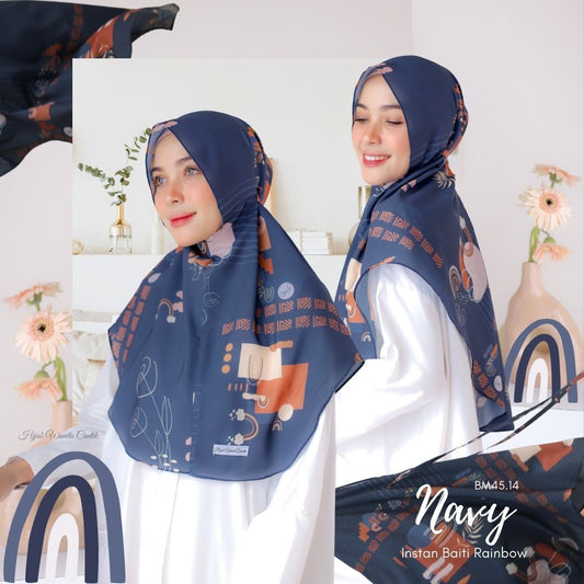 [ BUY 3 GET 1 FREE ] Rainbow - Instan Baiti - Navy - BM45.14