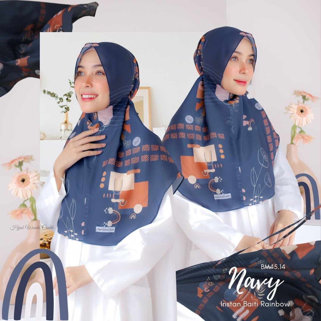 [ BUY 3 GET 1 FREE ] Rainbow - Instan Baiti - Navy - BM45.14