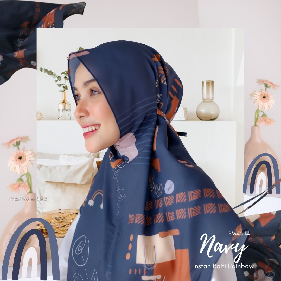 [ BUY 3 GET 1 FREE ] Rainbow - Instan Baiti - Navy - BM45.14