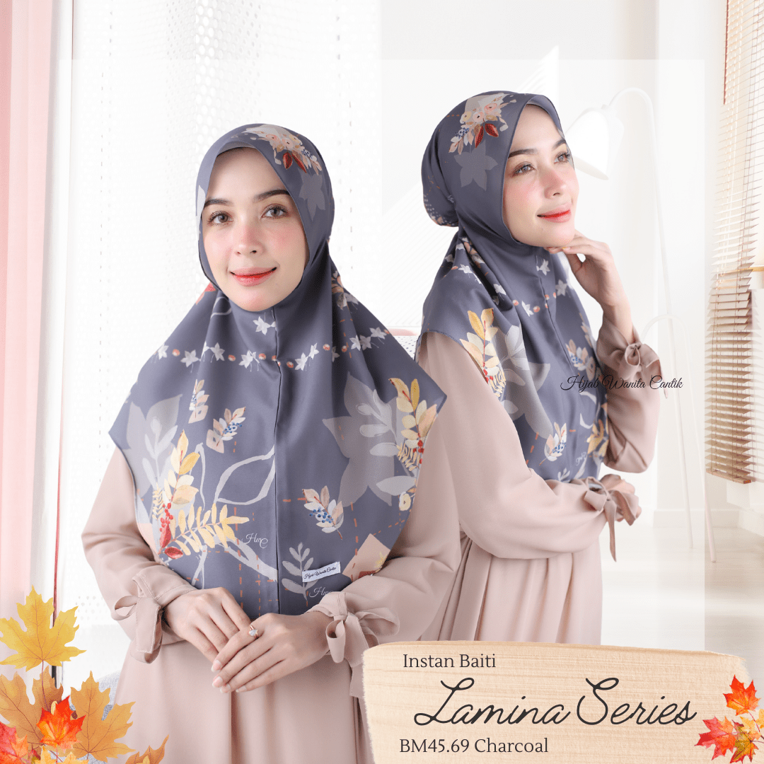 [ BUY 3 GET 1 FREE ] Lamina - Instan Baiti - Charcoal - BM45.69