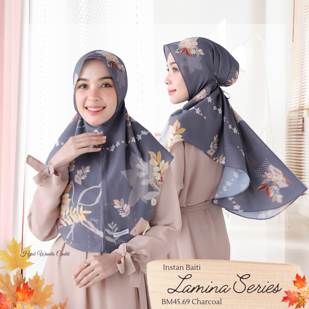 [ BUY 3 GET 1 FREE ] Lamina - Instan Baiti - Charcoal - BM45.69
