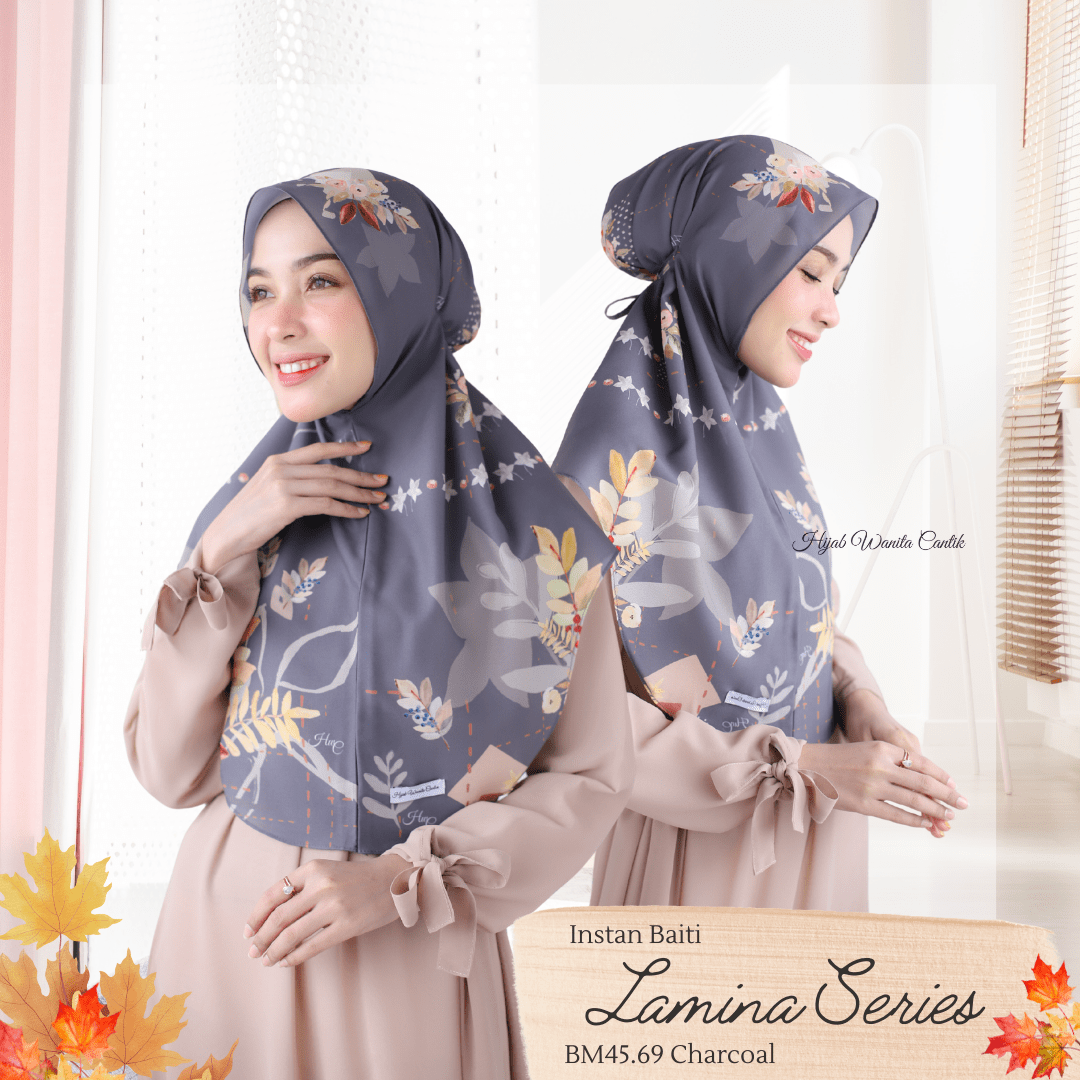 [ BUY 3 GET 1 FREE ] Lamina - Instan Baiti - Charcoal - BM45.69