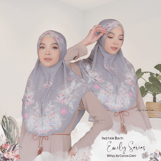 [ BUY 3 GET 1 FREE ] Emily - Instan Baiti - Cocoa Grey - BM45.89