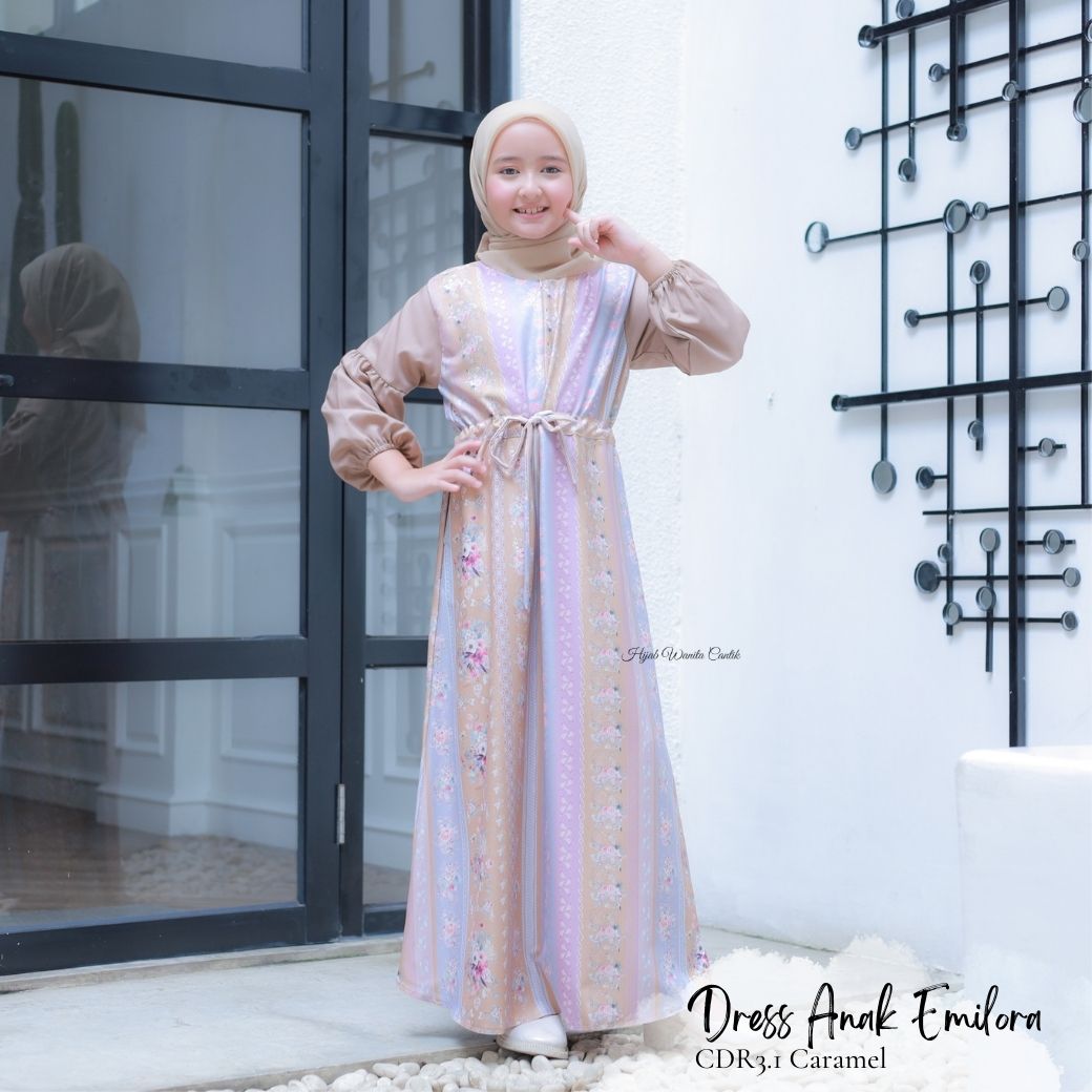 [CLEARANCE SALE] Emilora Dress Anak Custom - CDR3.1 Caramel