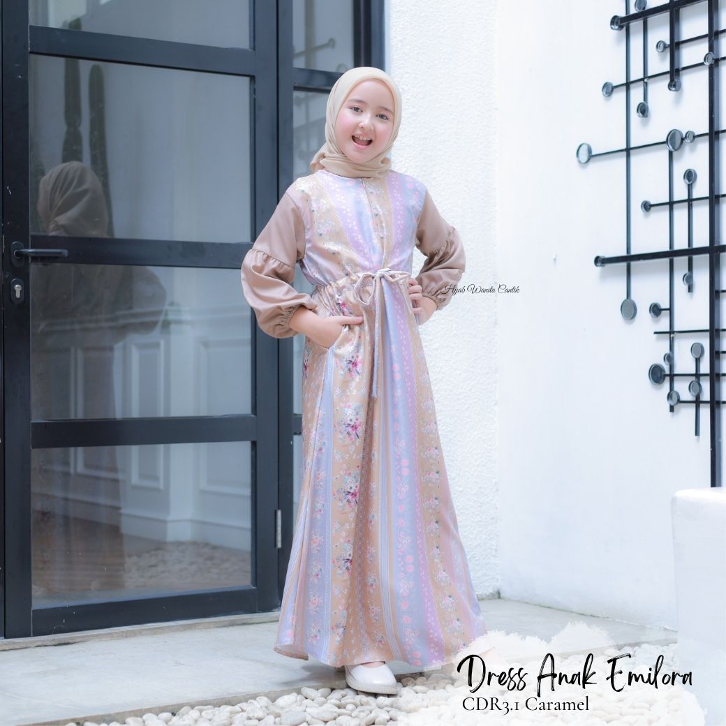 [CLEARANCE SALE] Emilora Dress Anak Custom - CDR3.1 Caramel