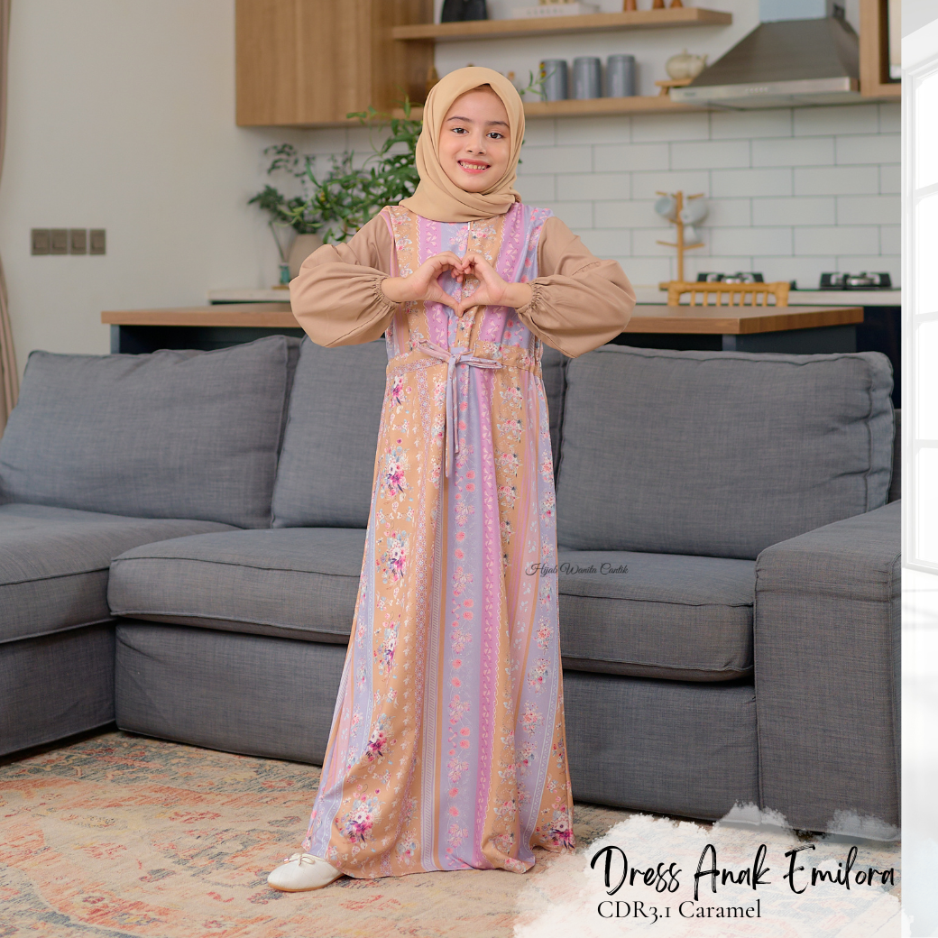 [CLEARANCE SALE] Emilora Dress Anak Custom - CDR3.1 Caramel