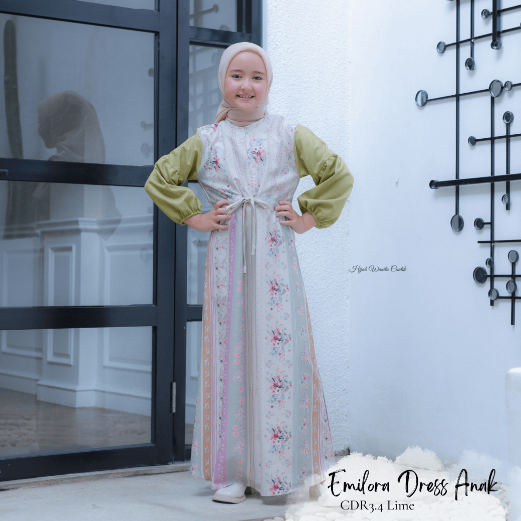 [CLEARANCE SALE] Emilora Dress Anak Custom - CDR3.4 Lime