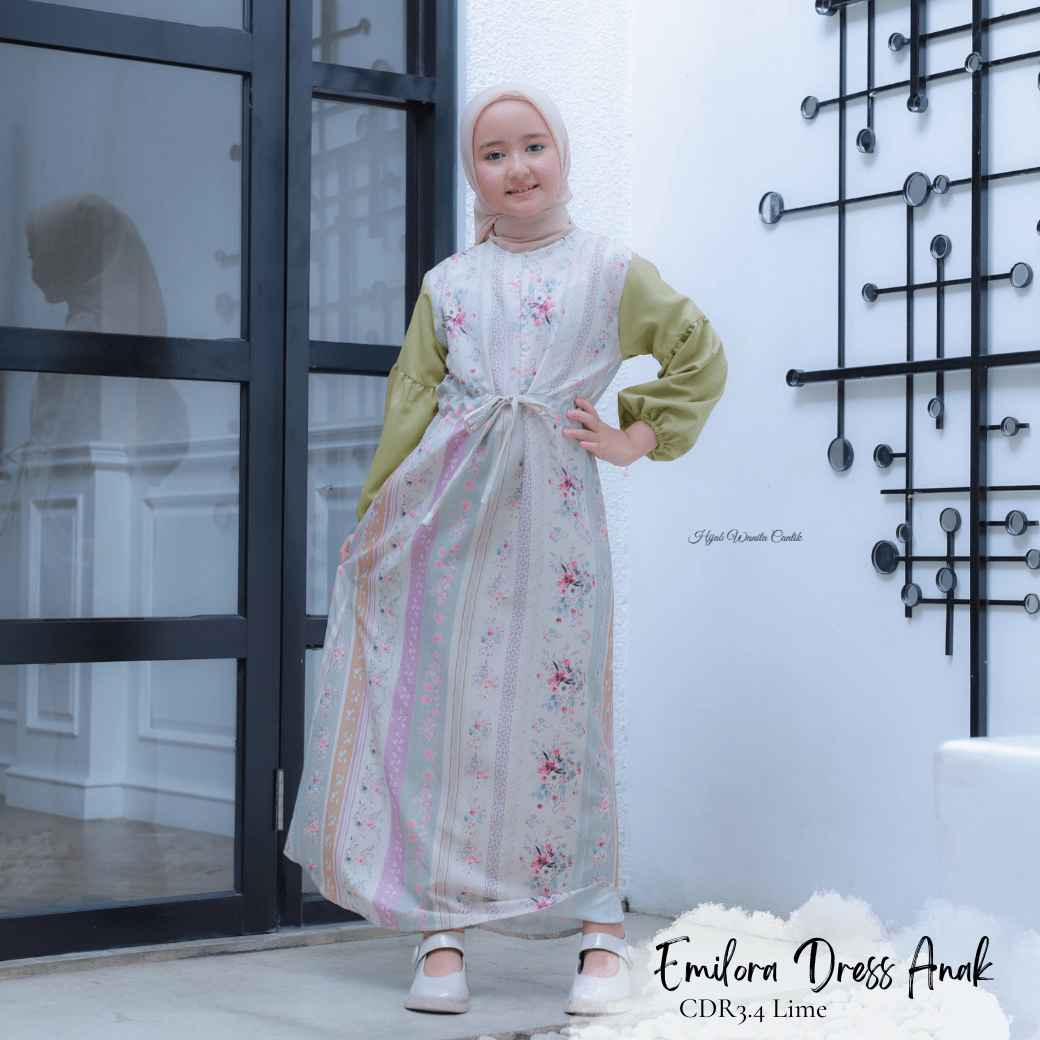 [CLEARANCE SALE] Emilora Dress Anak Custom - CDR3.4 Lime