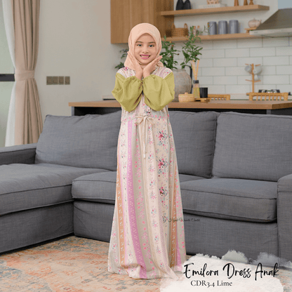 [CLEARANCE SALE] Emilora Dress Anak Custom - CDR3.4 Lime