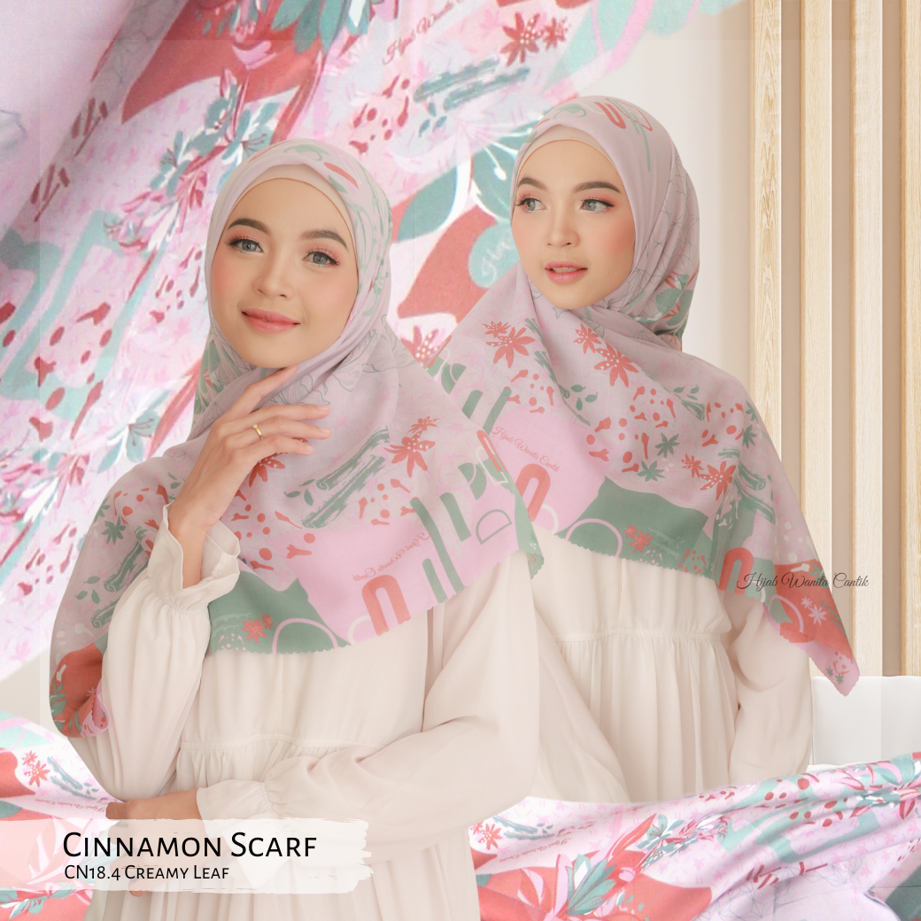 Cinnamon Scarf - CN18.4 Creamy Leaf