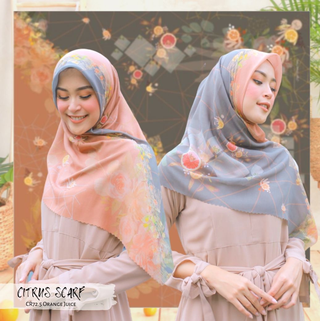 Segiempat Citrus Scarf - CR72.5 Orange Juice