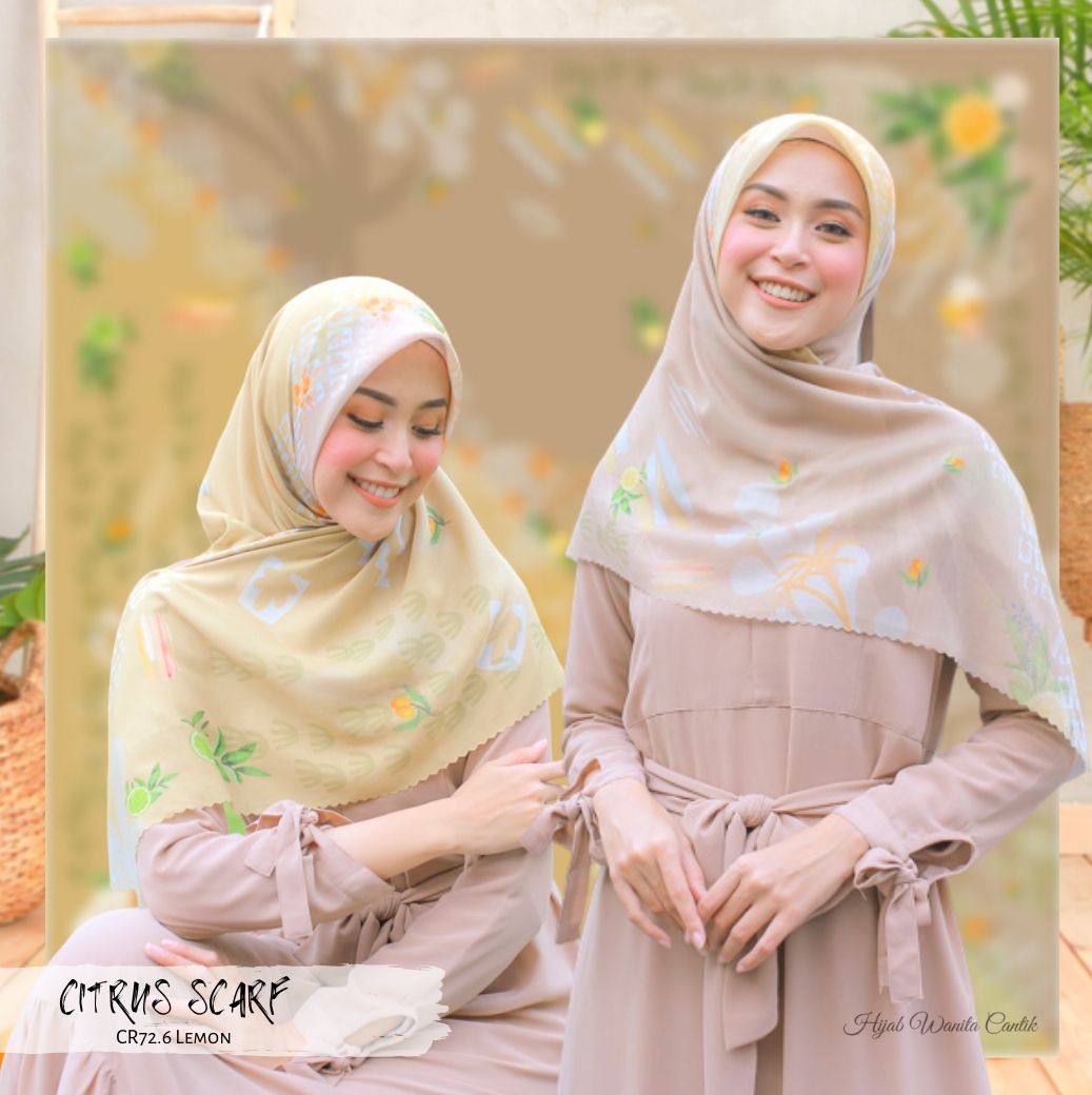 Segiempat Citrus Scarf - CR72.6 Lemon