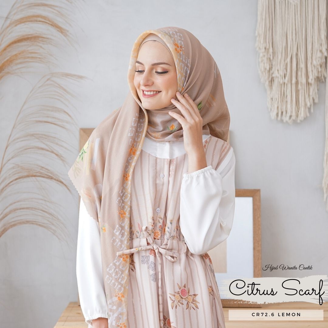 Segiempat Citrus Scarf - CR72.6 Lemon