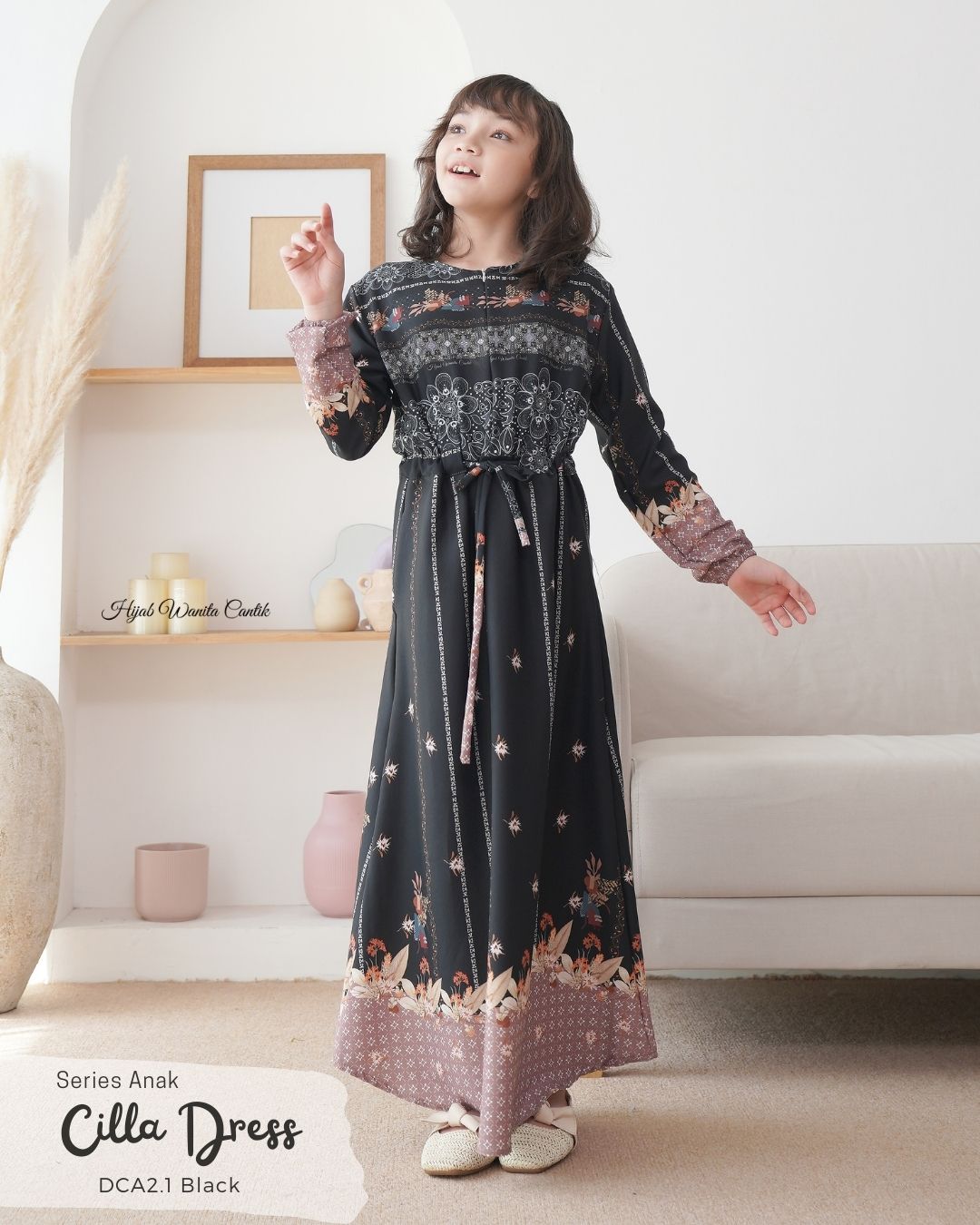 [CLEARANCE SALE] Cilla Dress Anak Custom - DCA2.1 Black