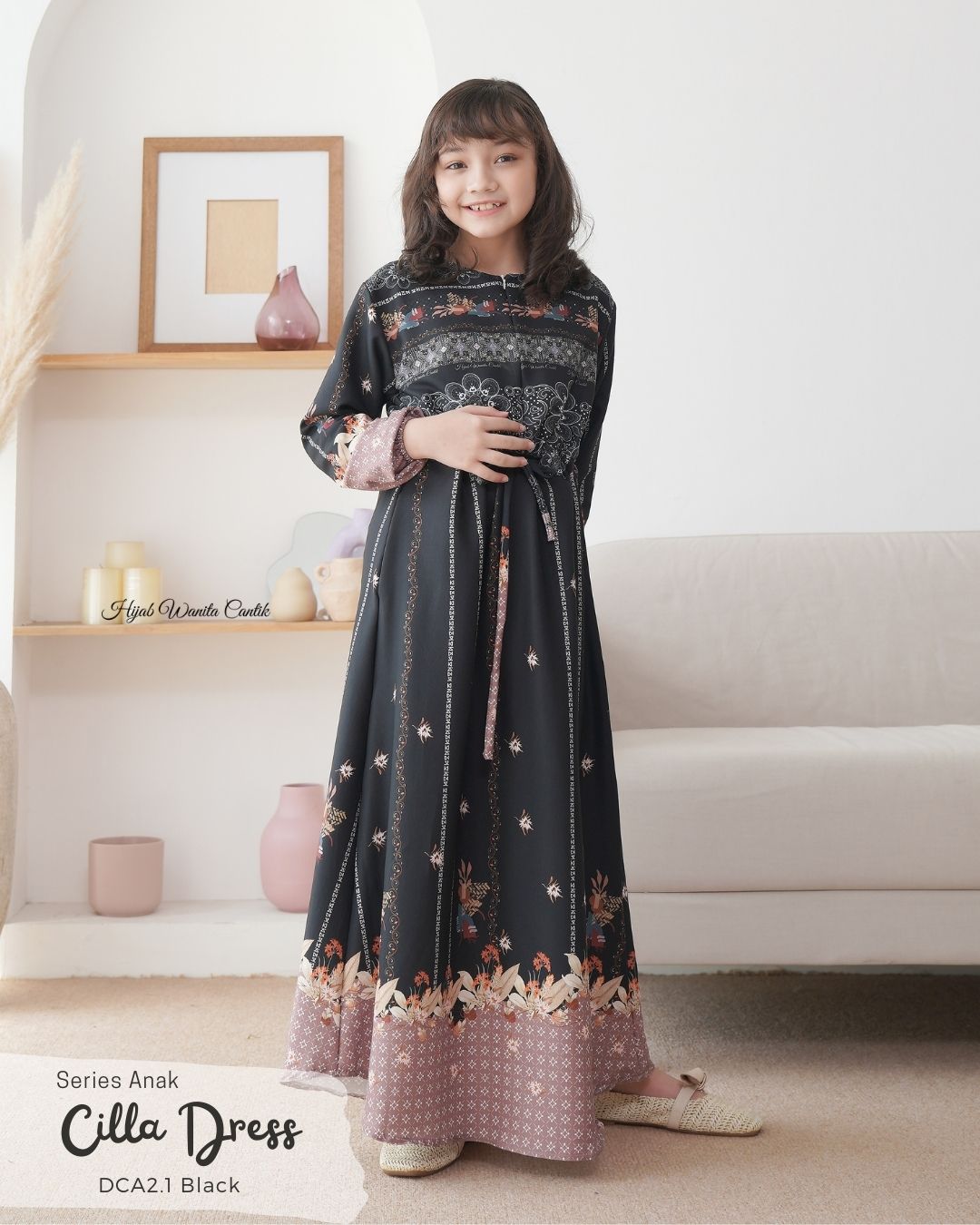 [CLEARANCE SALE] Cilla Dress Anak Custom - DCA2.1 Black