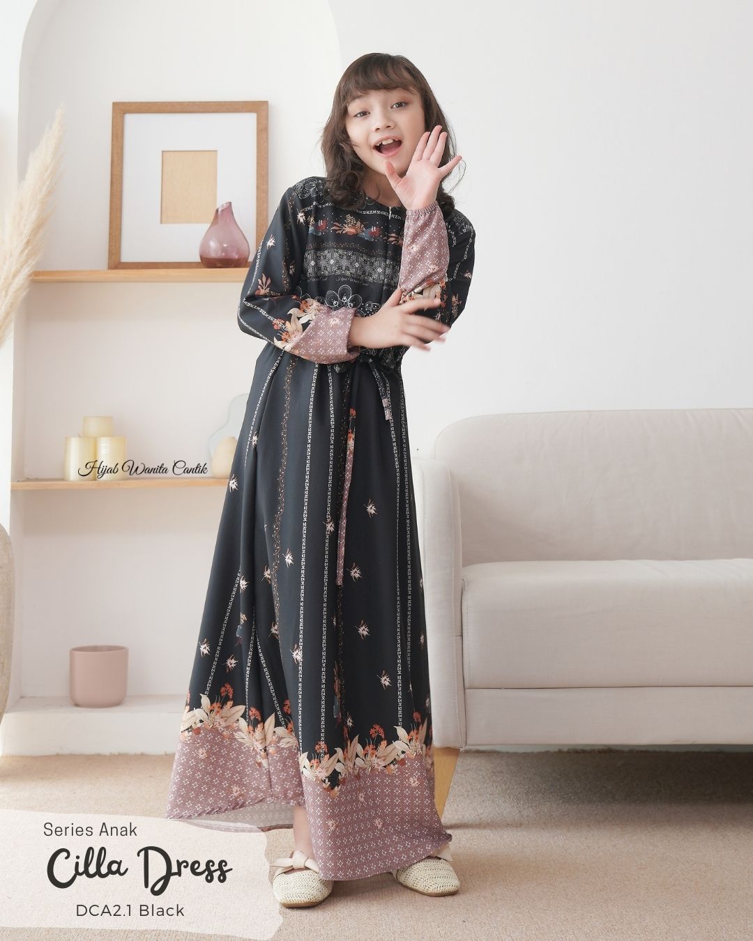 [CLEARANCE SALE] Cilla Dress Anak Custom - DCA2.1 Black