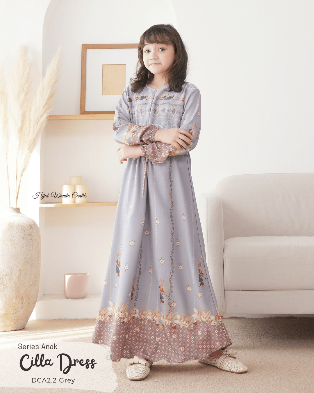 [CLEARANCE SALE] Cilla Dress Anak Custom - DCA2.2 Grey