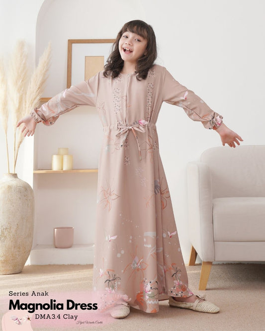 [CLEARANCE SALE] Magnolia Dress Anak Custom - DMA3.4 Clay