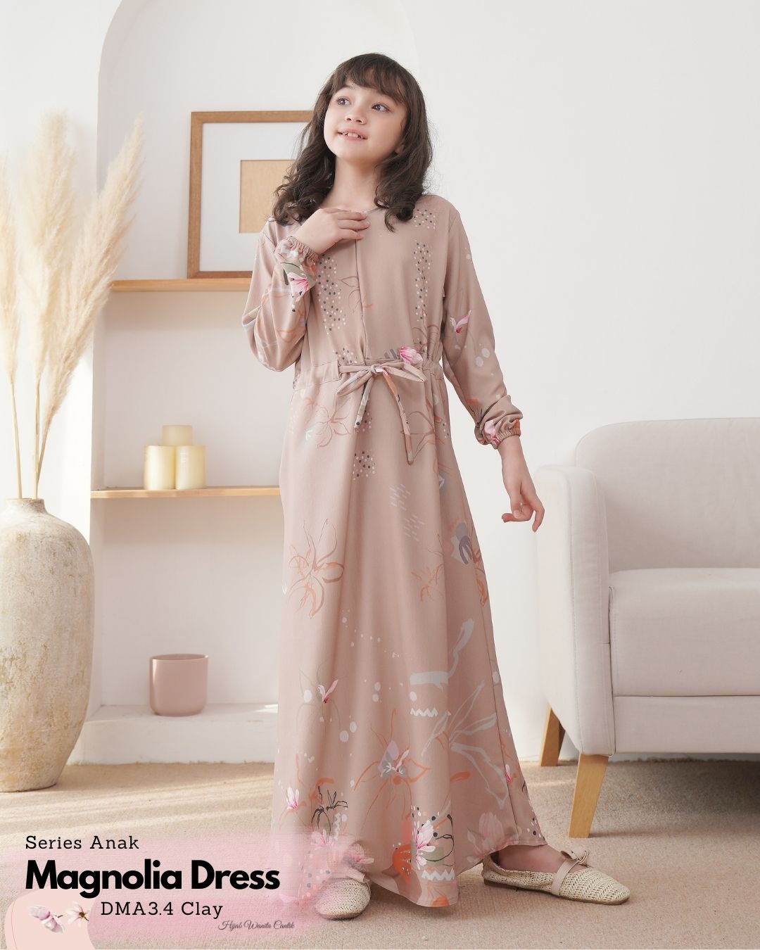 [CLEARANCE SALE] Magnolia Dress Anak Custom - DMA3.4 Clay