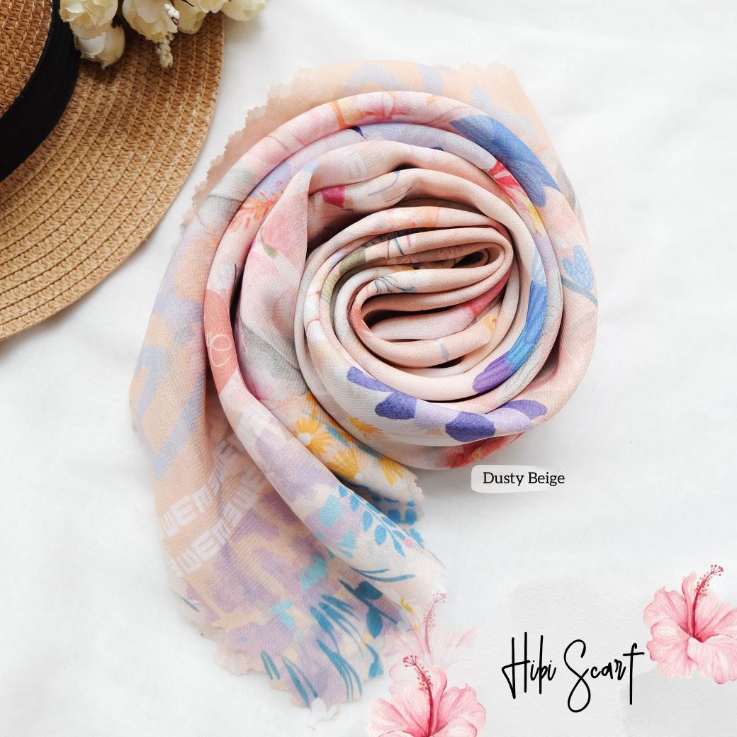 Hibi - Scarf Square Premium Polycotton - Dusty Beige - SH94.9