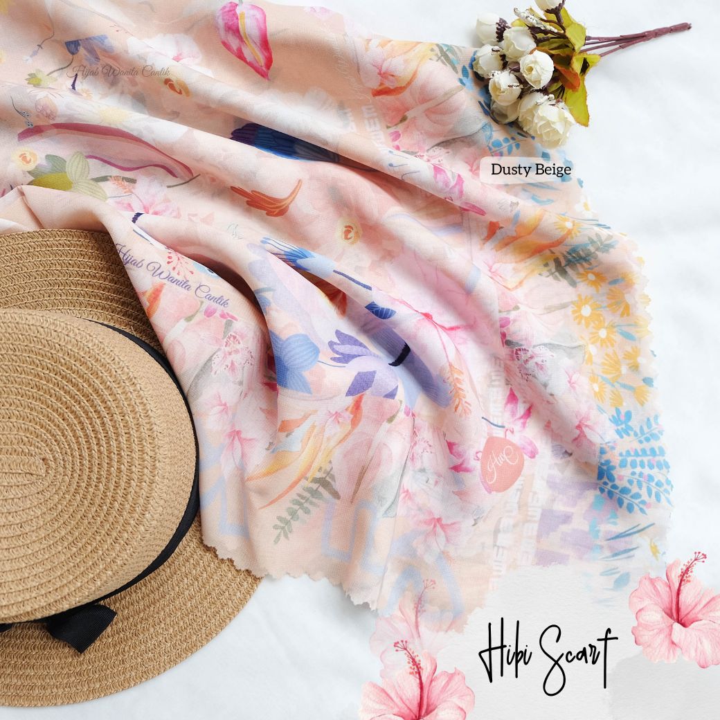 Hibi - Scarf Square Premium Polycotton - Dusty Beige - SH94.9