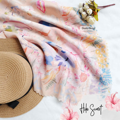 Hibi - Scarf Square Premium Polycotton - Dusty Beige - SH94.9