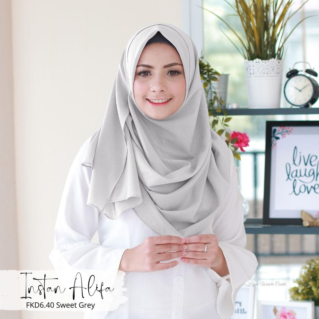 Pashmina Instan Alifa - FKD6.40 Sweet Grey