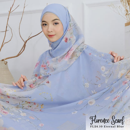 [ BUY 3 GET 1 FREE HIJAB ] Florence - Scarf Square British Voal - Eternal Blue - FL24.10
