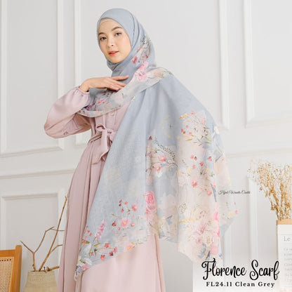 [ BUY 3 GET 1 FREE HIJAB ] Florence - Scarf Square British Voal - Clean Grey - FL24.11