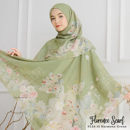[ BUY 3 GET 1 FREE HIJAB ] Florence - Scarf Square British Voal - Harmony Green - FL24.13