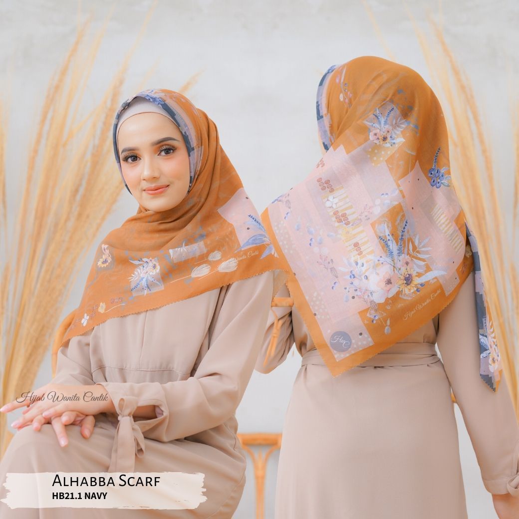 Segiempat Alhabba Scarf - HB21.1 Navy