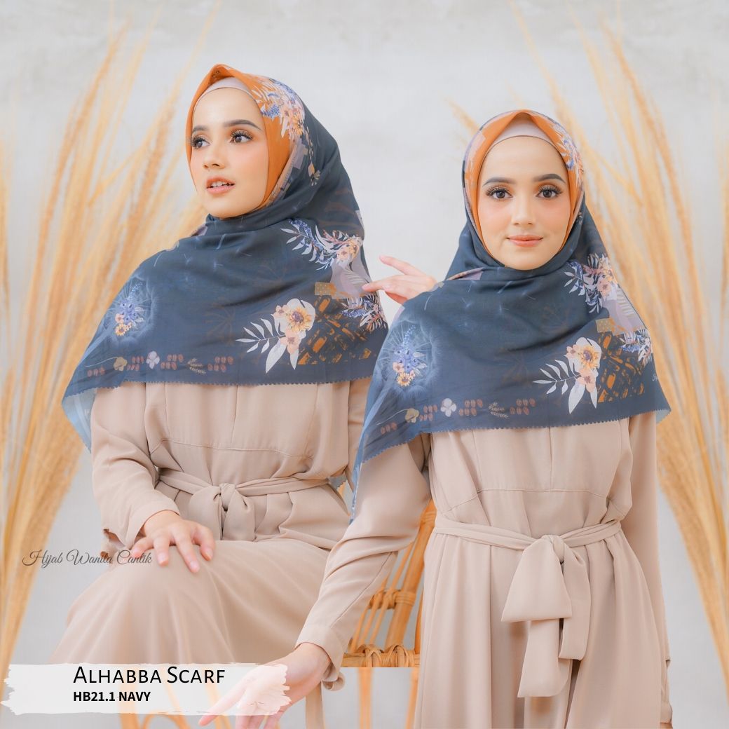 Segiempat Alhabba Scarf - HB21.1 Navy